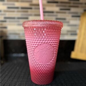 Starbucks Ombre Blush Waxberry Pink Red Studded 16oz Grande Coldcup Tumbler